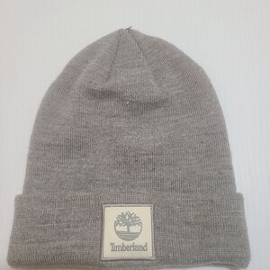 Timberland Beanie Adult One Size Gray Knit Hat Embroidered Preppy Winter Unisex